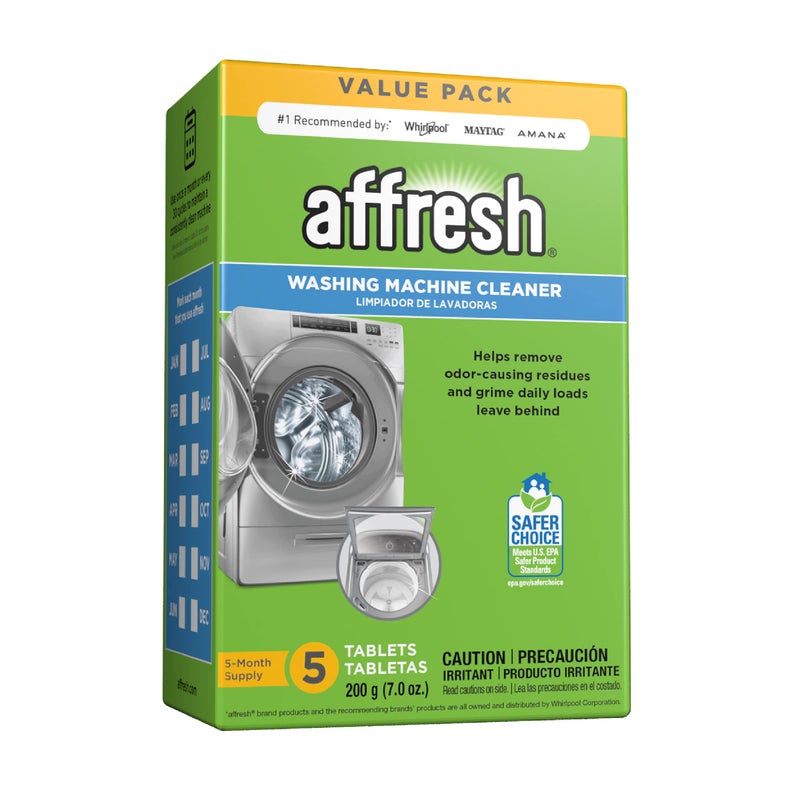 Affresh Washing Machine Cleaner, Cleans Front Load and Top Load Washers, Including HE, 5 Tablets - Image 1